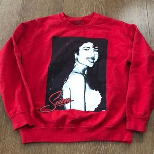 Red Selena crew neck sweater